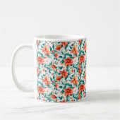 Mug Vibrant Orange Floral Garden Pattern - Elegant Tea (Gauche)