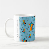 Mug Vibrant Oranges Blues Citation des amateurs de caf (Gauche)