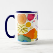 Mug Vibrant Organic Shapes Modern Abstract Art (Gauche)