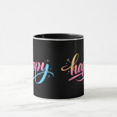 Mug Vibrant Pastel Gradient HAPPY Typography - Modern  (Centre)