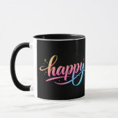 Mug Vibrant Pastel Gradient HAPPY Typography - Modern  (Gauche)