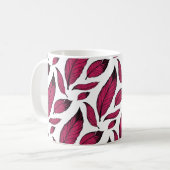 Mug Vibrant Pink Feather Pattern (Devant gauche)