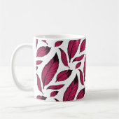 Mug Vibrant Pink Feather Pattern (Gauche)