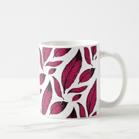 Mug Vibrant Pink Feather Pattern (Droite)