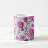 Mug Vibrant Pink Floral Pattern With Magenta Flowers (Centre)