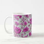 Mug Vibrant Pink Floral Pattern With Magenta Flowers (Gauche)
