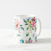 Mug Vibrant Pink Green Floral Folial Imprimer (Devant droit)