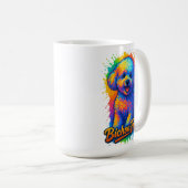 Mug Vibrant Pop Art Bichon Frisé (Devant droit)