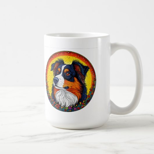 Mug Vibrant portrait illustré d'un chien (Droite)