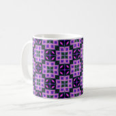 Mug Vibrant Purple and Pink Geometric Diamond Pattern  (Devant gauche)