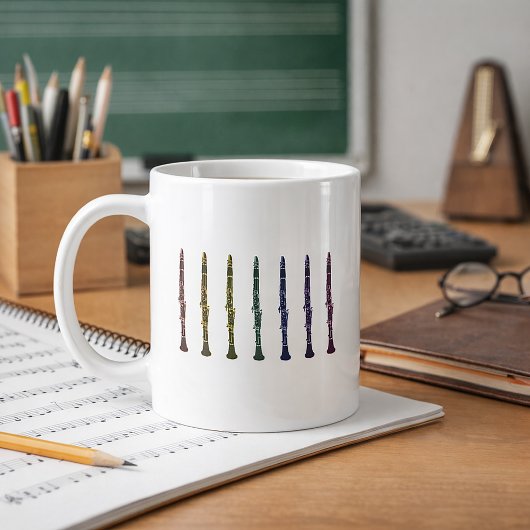 Mug Vibrant Rainbow Clarinet Art Orchestra Band Music