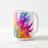 Mug Vibrant Rainbow Paint Splatter Explosion (Devant droit)