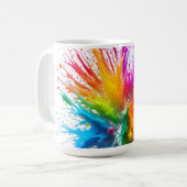 Mug Vibrant Rainbow Paint Splatter Explosion (Devant gauche)