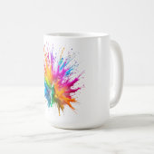 Mug Vibrant Rainbow Paint Splatter Explosion (Devant droit)