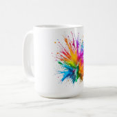 Mug Vibrant Rainbow Paint Splatter Explosion (Devant gauche)