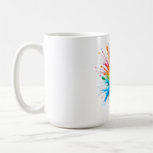 Mug Vibrant Rainbow Paint Splatter Explosion (Gauche)