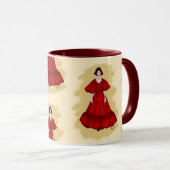 Mug Vibrant Red Dress with Sculptural Movement Style (Devant droit)