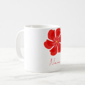 Mug Vibrant Red Petal Bloom - Minimalist Floral Art (Devant gauche)