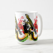 Mug Vibrant Retro Groove : Éclaboussure de guitare éle (Devant droit)