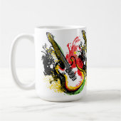 Mug Vibrant Retro Groove : Éclaboussure de guitare éle (Gauche)