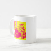 Mug Vibrant Retro Reading Nook Illustration (Devant gauche)