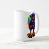 Mug Vibrant Rottweiler Pop Art – Bold Neon Dog (Devant droit)