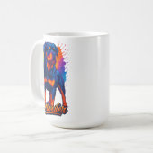 Mug Vibrant Rottweiler Pop Art – Bold Neon Dog (Devant gauche)
