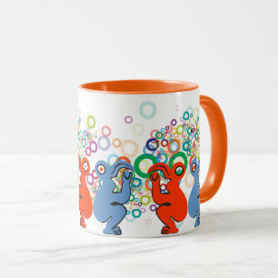 Mug Vibrant Rouge et bleu Eastern Island Bird Design