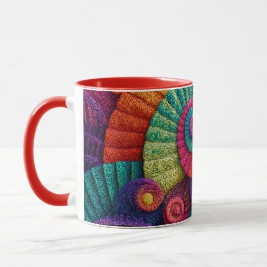 Mug Vibrant Spiral Abstract Patterns (Gauche)