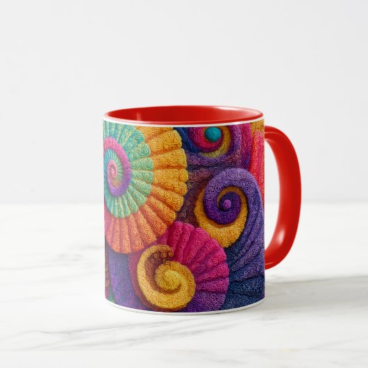 Mug Vibrant Spiral Abstract Patterns (Devant droit)