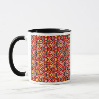 Mug Vibrant Tribal Fusion Geometric Symmetry Pattern