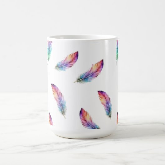 Mug Vibrant Watercolor Feather All-Over Print (Centre)