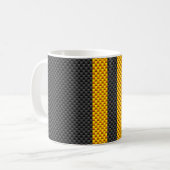 Mug Vibrant Yellow Racing Stripes Carbon Fiber Style (Devant gauche)