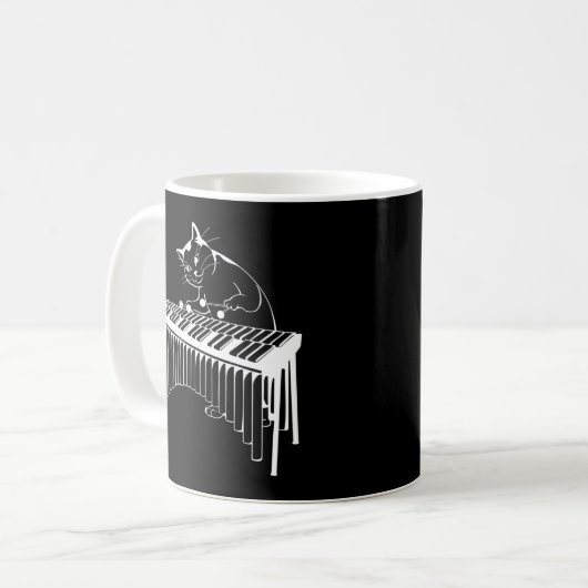 Mug Vibraphone Jouer Chat Percussion Musique Xylophone (Devant gauche)