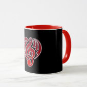Mug Vibrations Amour musical Coeur rouge Musique Note (Devant droit)