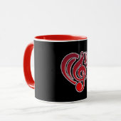 Mug Vibrations Amour musical Coeur rouge Musique Note (Devant gauche)