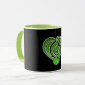 Mug Vibrations Amour Musical Coeur Vert Musique Note D (Devant gauche)