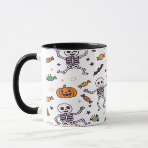 Mug Vibrations de squelette effrayant pour Halloween
