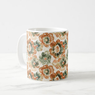 Mug Vibrations des années soixante-dix Fleurs orange v
