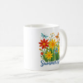 Mug Vibrations d'été Floral avec Papillons (Devant droit)