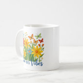 Mug Vibrations d'été Floral avec Papillons (Devant gauche)
