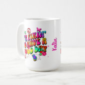 Mug Vibrations Positives Colorées Motivation pour Elle (Devant gauche)
