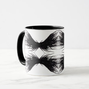 Mug Vices Abstraits Ailes Noires Art à l'Encre d'Alcoo
