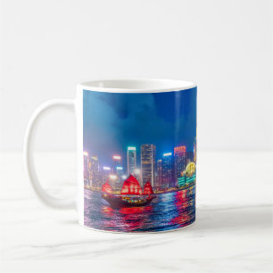 Mug Victoria Harbour et Hong Kong Skyline la nuit