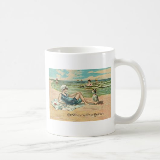 Mug Victorian Beach Swim Girl Ocean Summer Vacances (Droite)