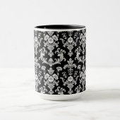 Mug Victorian Black and White Damask Pattern (Centre)