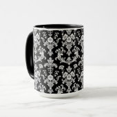 Mug Victorian Black and White Damask Pattern (Devant gauche)