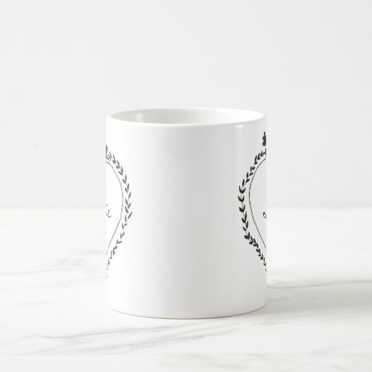 Mug Victorian Style Heart Dark Academia Custom Name (Centre)