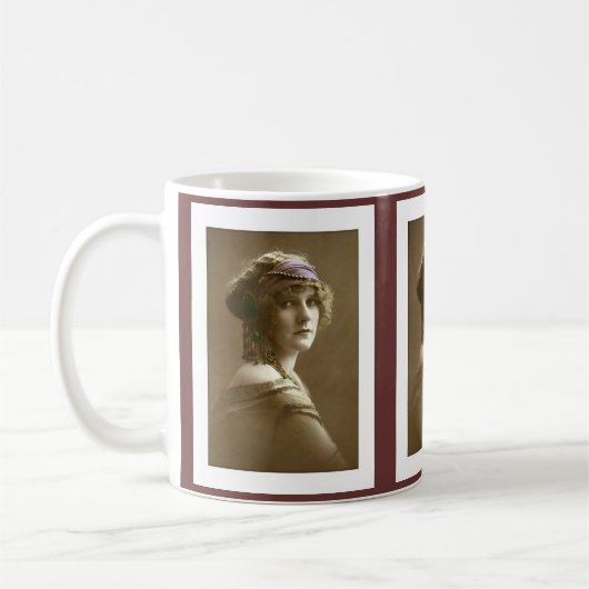 Mug Victorian woman hair in beads and scarf (Gauche)