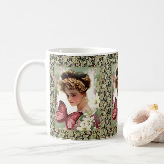 Mug victorien floral (Avec donut)